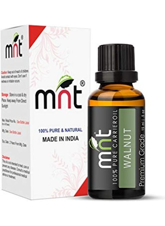 MNT Walnut Cold Pressed Carrier Oil 100% Pure Natural Orange/Black 15ml - Image 1