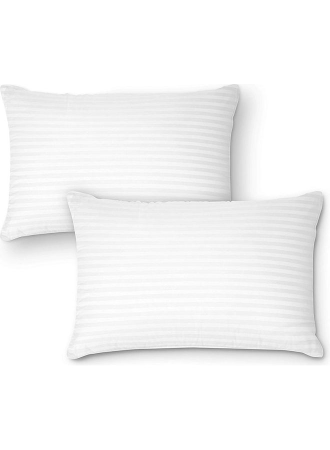 Kunzita Comfortable Strip Hotel Pillow Microfiber White 90x50cm - Image 1