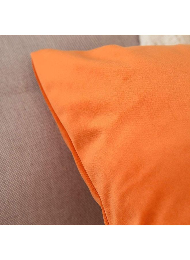 benefit 2-Piece Velvet Decorative Cushion Set Orange 40x40cm - Image 2