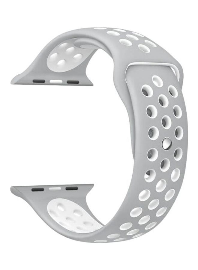 BGM Replacement Band for Apple Watch Series 1/2/3/4/5/6/SE 42/44mm Grey/White - Image 2