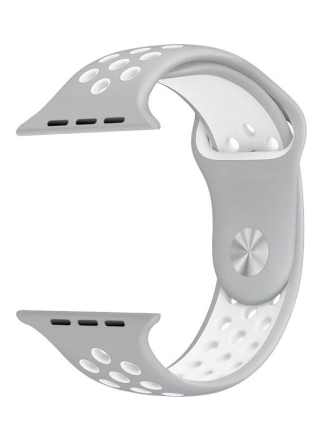 BGM Replacement Band for Apple Watch Series 1/2/3/4/5/6/SE 42/44mm Grey/White - Image 3