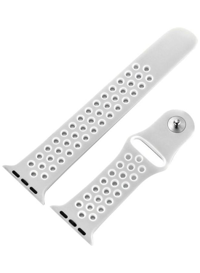 BGM Replacement Band for Apple Watch Series 1/2/3/4/5/6/SE 42/44mm Grey/White - Image 4
