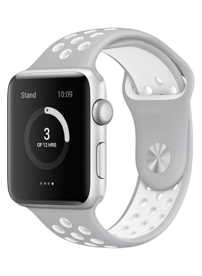 BGM Replacement Band for Apple Watch Series 1/2/3/4/5/6/SE 42/44mm Grey/White - Image 5