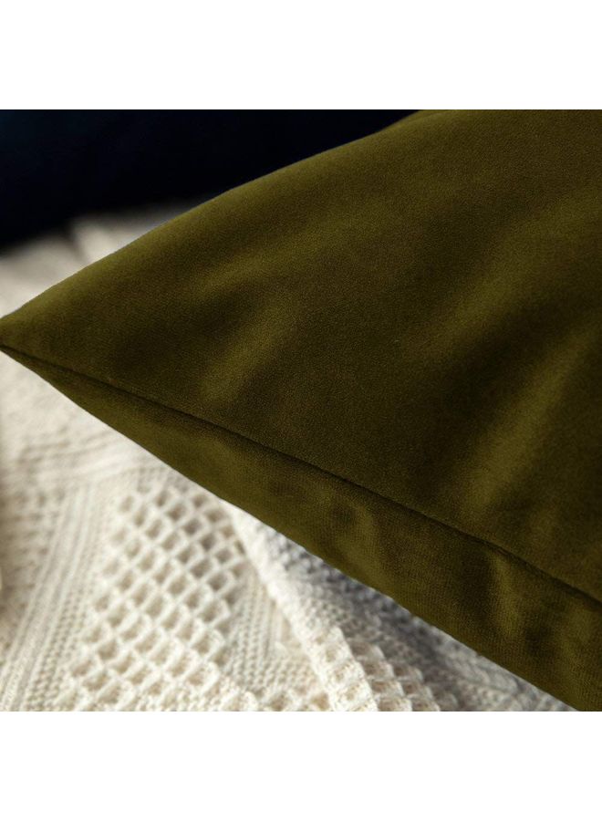 benefit 5 -Piece Velvet Decorative Cushion Set Green 30x30cm - Image 4