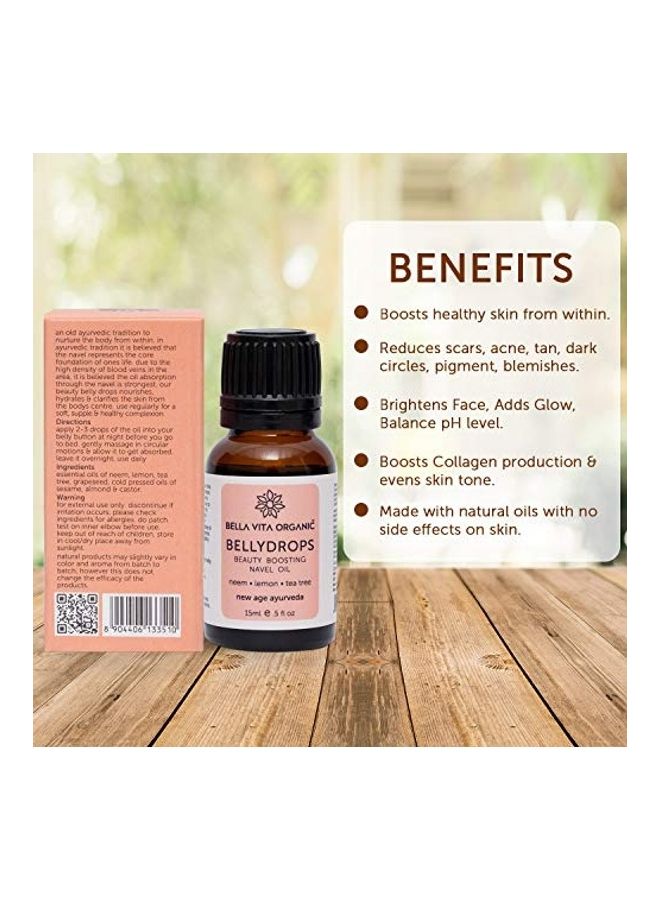Bella Vita Organic - Belly Drops Ayurvedic Navel Oil For Skin Glow And Hair Growth Multicolour 15ml - Image 1