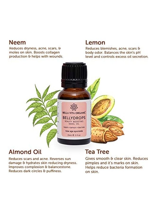 Bella Vita Organic - Belly Drops Ayurvedic Navel Oil For Skin Glow And Hair Growth Multicolour 15ml - Image 1