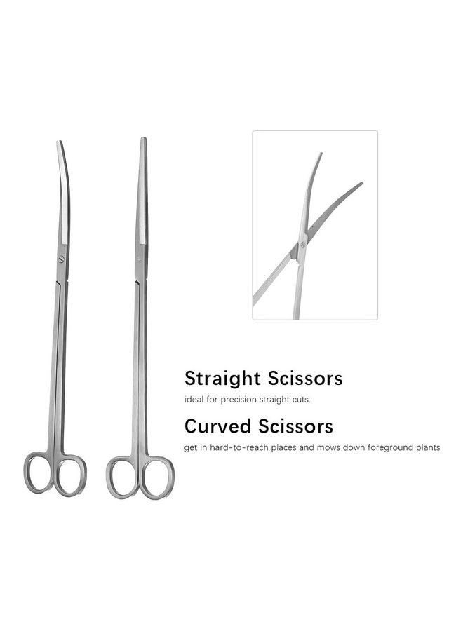 5 In 1 Aquarium Cleaning Tools Kit Silver 27cm - Image 2