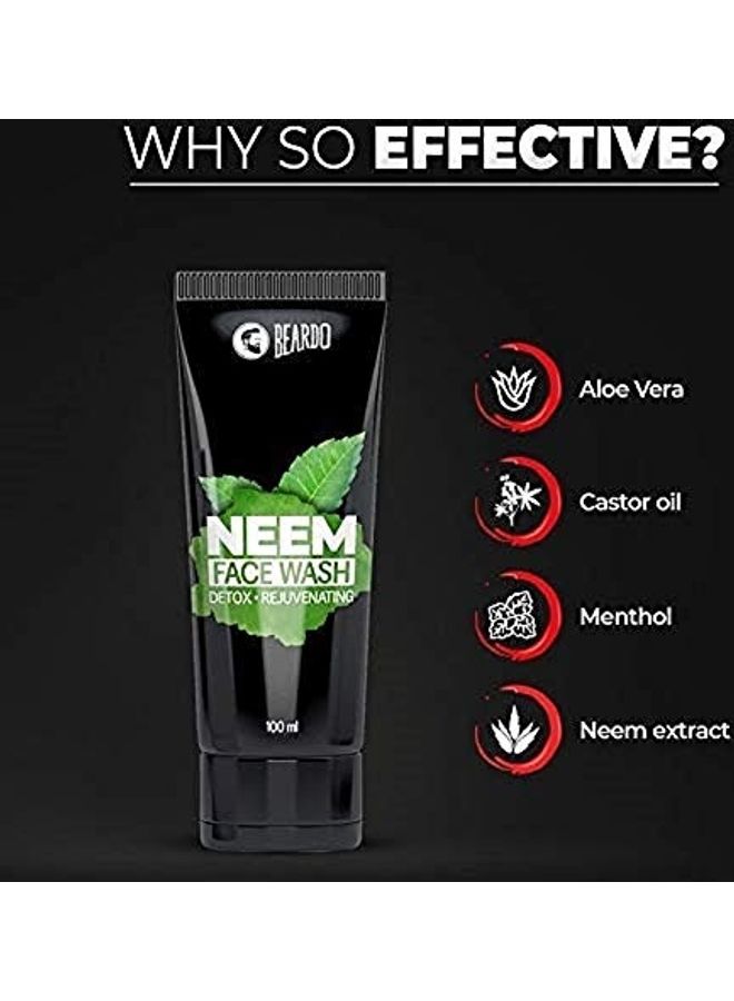 BEARDO 2-Pack Purifying Neem Face Wash for Oil Control Black 2 x 100ml - Image 2