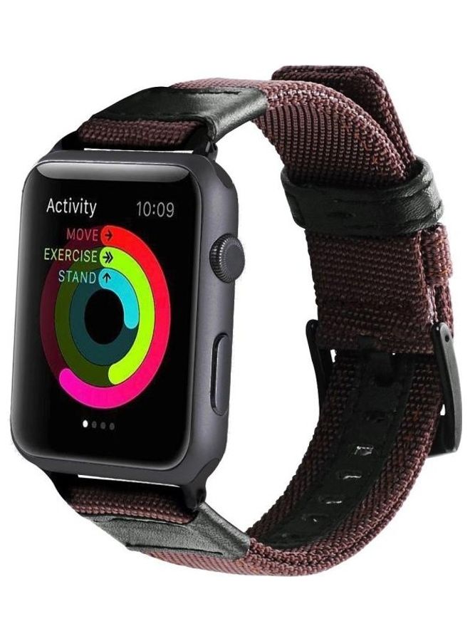 BGM - Jeep Style Nylon Band With Stainless Steel Buckle For Apple Watch Series 3,2.1 38mm Brown - Image 1