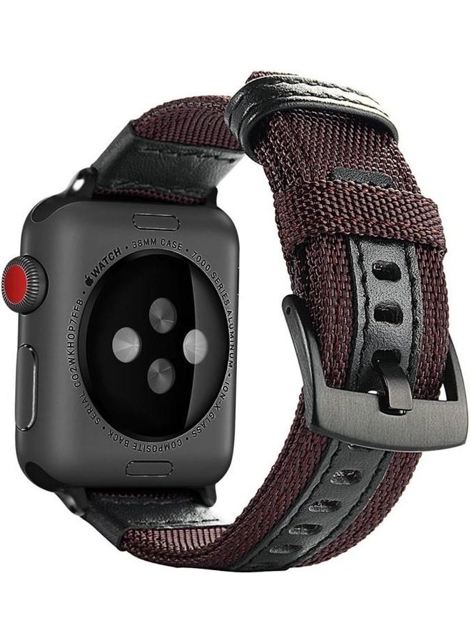 BGM - Jeep Style Nylon Band With Stainless Steel Buckle For Apple Watch Series 3,2.1 38mm Brown - Image 1