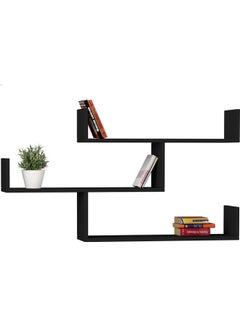 MODERN HOME 3-Piece Wall Mounted Floating Shelves Black  - Image 1