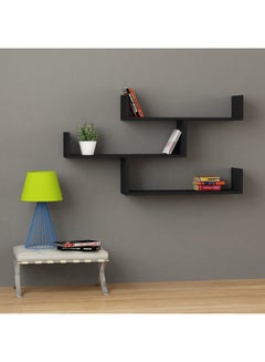 MODERN HOME 3-Piece Wall Mounted Floating Shelves Black  - Image 2