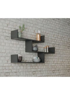 MODERN HOME 3-Piece Wall Mounted Floating Shelves Black  - Image 3