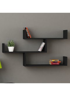 MODERN HOME 3-Piece Wall Mounted Floating Shelves Black  - Image 4