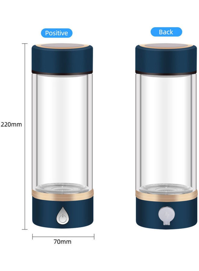Generic - 420ml Portable Hydrogen-Rich Water Generator Bottle Blue 27.5x9.5x11cm - Image 1