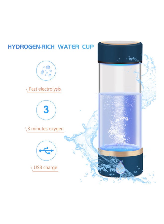 Generic - 420ml Portable Hydrogen-Rich Water Generator Bottle Blue 27.5x9.5x11cm - Image 1