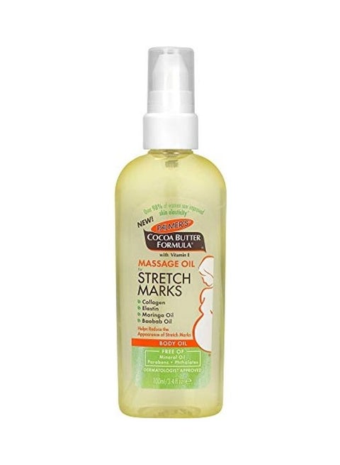 Cocoa Butter Massage Oil for Stretch Marks Green/Clear 100ml