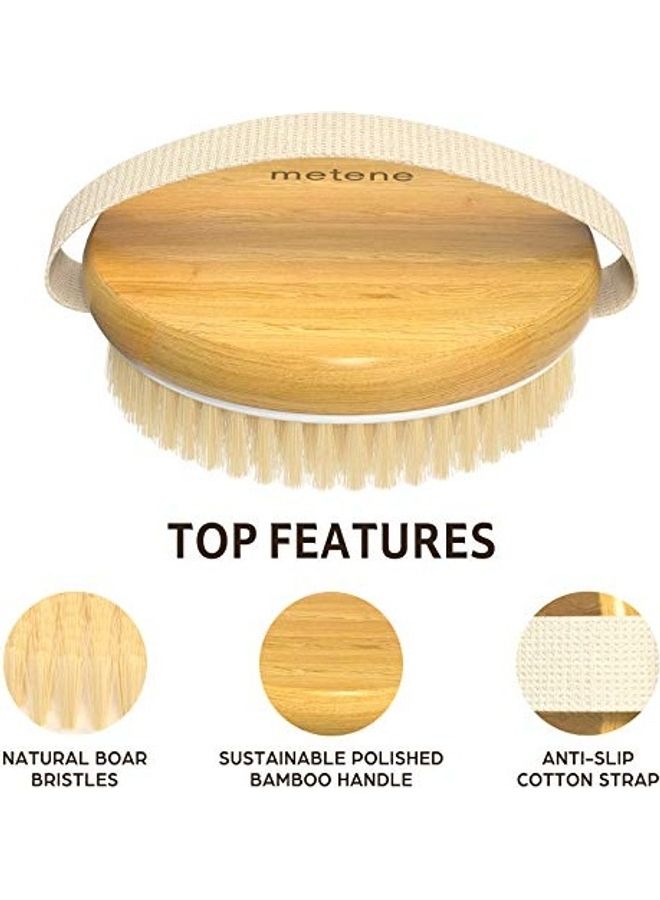 Metene 2-Piece Bamboo Dry Body Brushes Yellow - Image 1