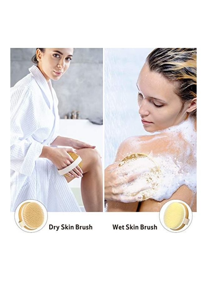 Metene 2-Piece Bamboo Dry Body Brushes Yellow - Image 2