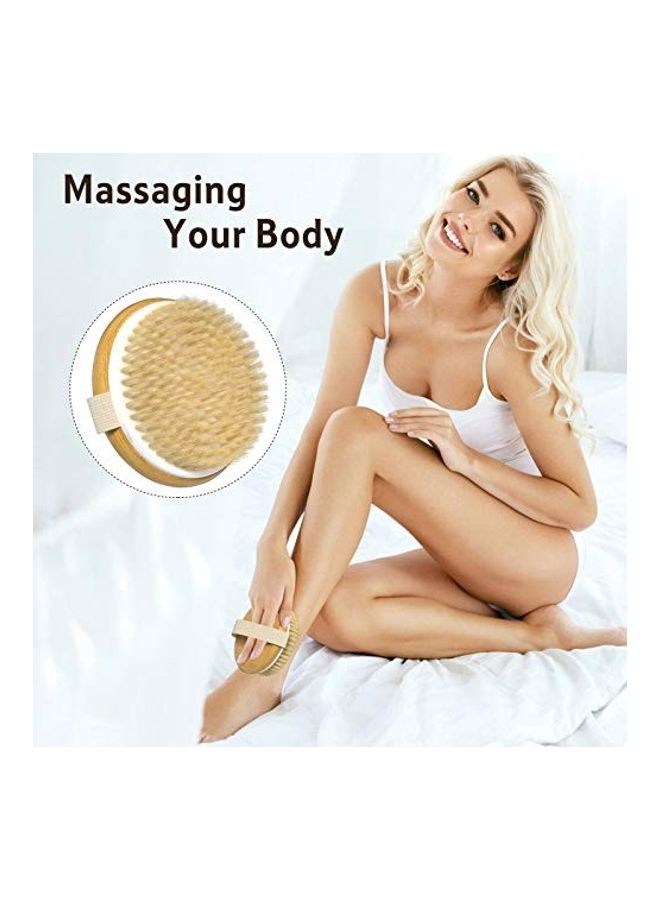 Metene 2-Piece Bamboo Dry Body Brushes Yellow - Image 3