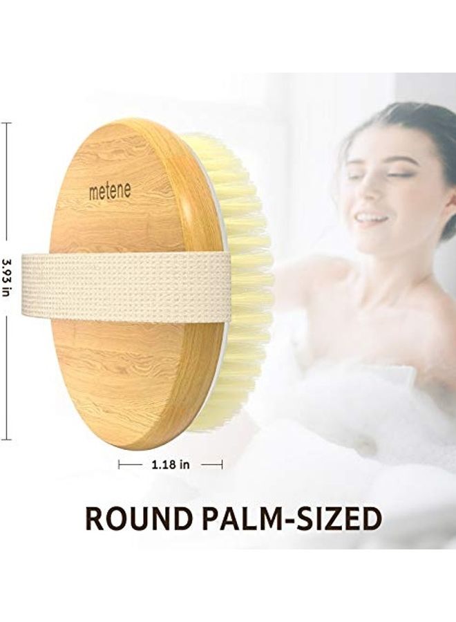 Metene 2-Piece Bamboo Dry Body Brushes Yellow - Image 4