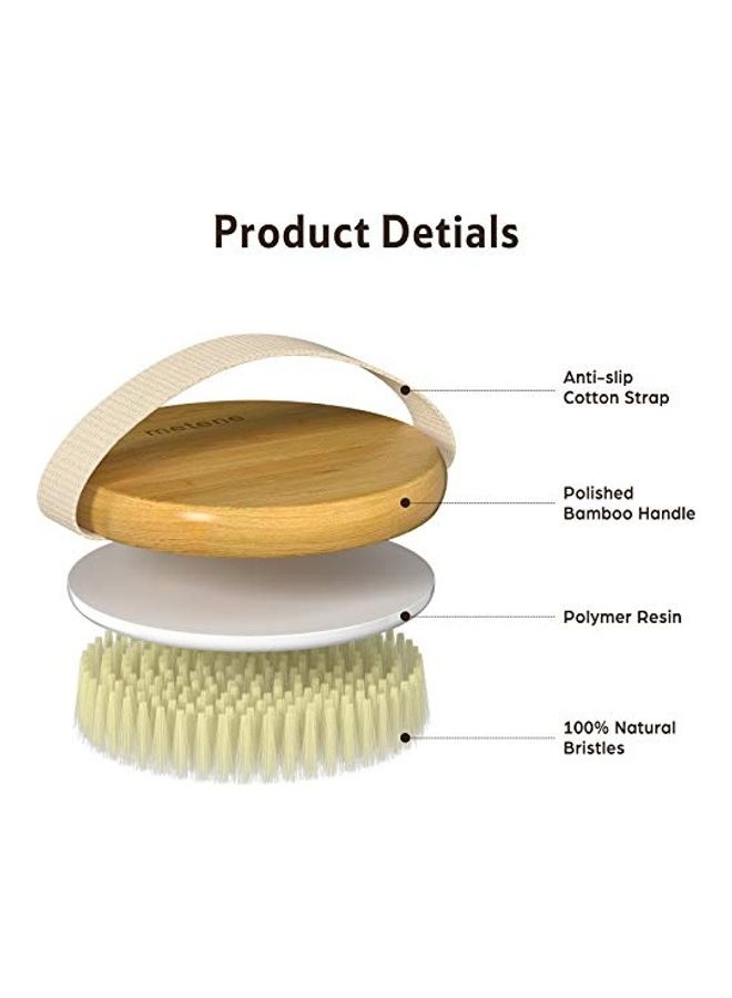 Metene 2-Piece Bamboo Dry Body Brushes Yellow - Image 5