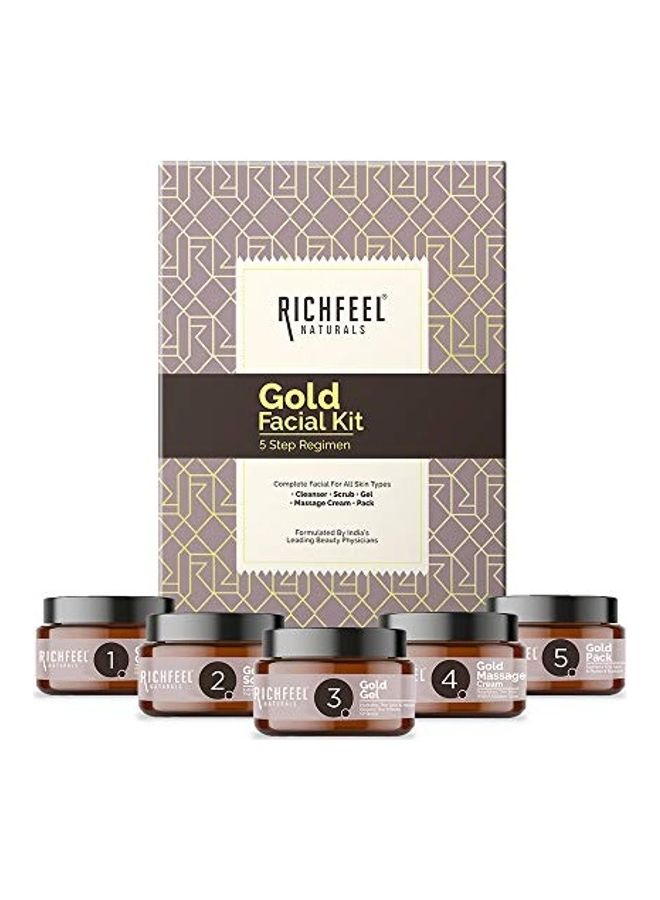 Richfeel Gold Facial Kit Brown/Black 5 x 50grams - Image 1