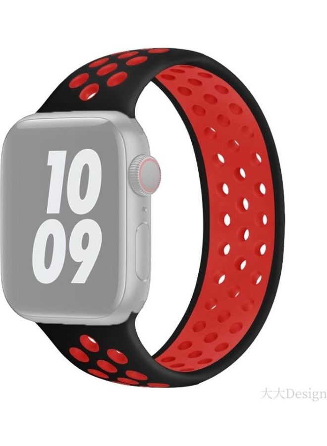 BGM Replacement Watchband for Apple Watch Series 1/2/3/4/5/6/SE 40mm/38mm Black/Red - Image 1