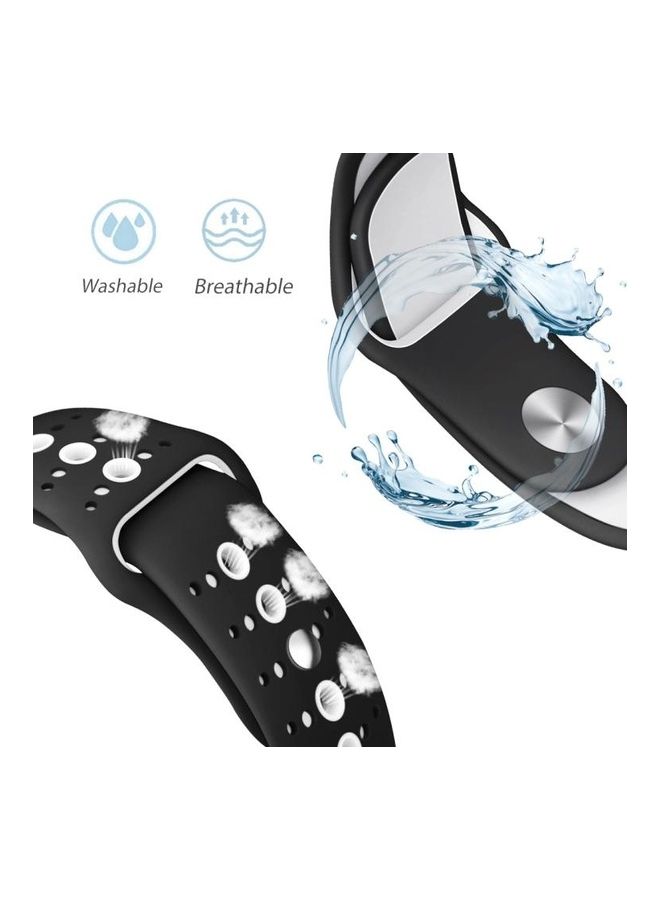 BGM - Two-Tone Porous Silicone Watchband For Apple Watch Series 6/SE/5/4 40mm - 3/2/1 38mm Black/White - Image 1