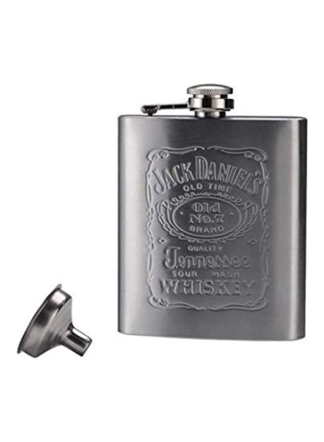 Dubkart Stainless Steel Hip Flask Funnel And Shot Glass Set Silver  - Image 2