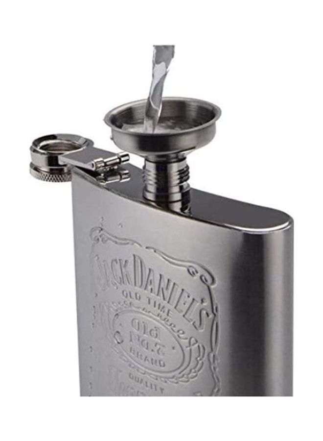 Dubkart Stainless Steel Hip Flask Funnel And Shot Glass Set Silver  - Image 3