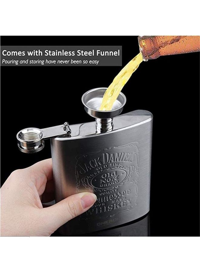 Dubkart Stainless Steel Hip Flask Funnel And Shot Glass Set Silver  - Image 5