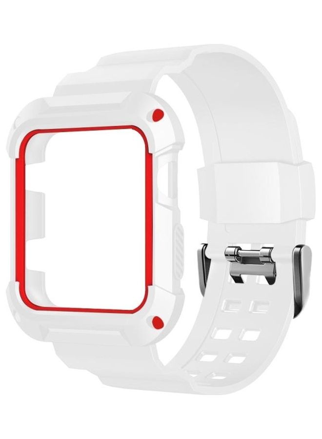 بي جي إم سوار بديل من السيليكون لساعة أبل 3/2/1 أبيض/أحمر - Image 1