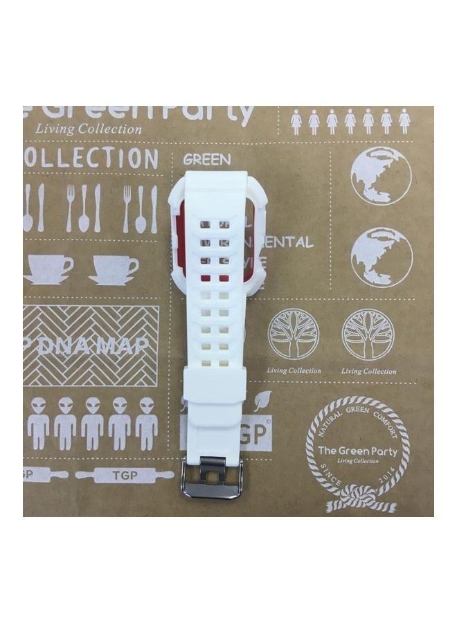 بي جي إم سوار بديل من السيليكون لساعة أبل 3/2/1 أبيض/أحمر - Image 5