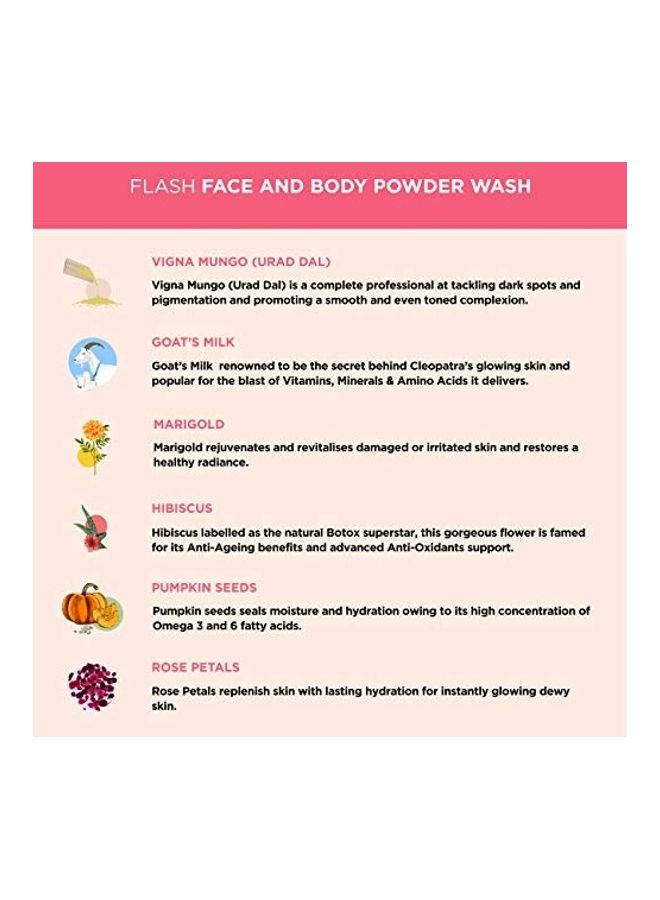 Light Up Flash Facial & Body Powder Wash For Instant Brightening & Visible Tightening Multicolour 120grams - Image 3