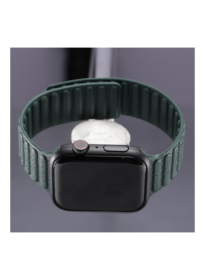 BGM Texture Silicone Loopback Watchband For Apple Watch Series SE/6/5/4 44mm And 3/2/1 42mm Green - Image 2
