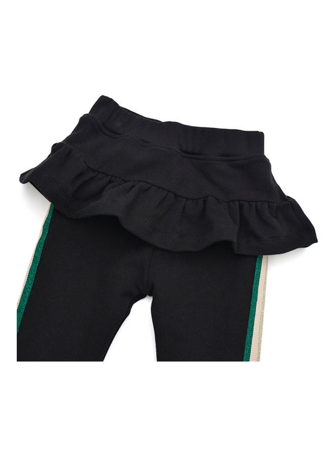 Leggings With Elastic Waist Ruffle Skirt - Image 2