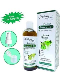 HillDews Neem Oil 200ml Pure Natural Unrefined Cold Pressed For Skin and Hair - Free From Paraben, Hexane and Mineral Oil 2X2.2X1.9inch  - Image 2