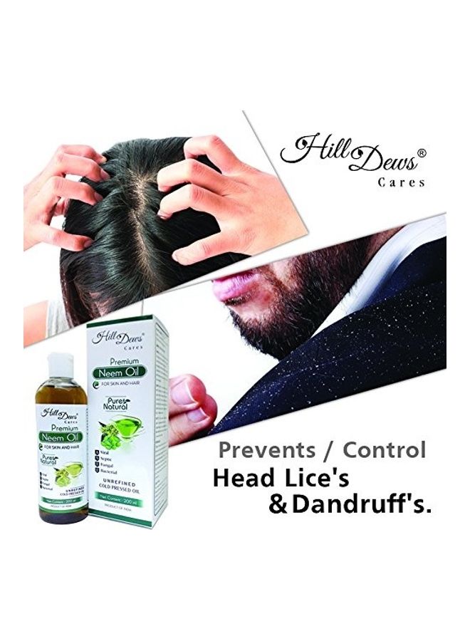 HillDews Neem Oil 200ml Pure Natural Unrefined Cold Pressed For Skin and Hair - Free From Paraben, Hexane and Mineral Oil 2X2.2X1.9inch - Image 5