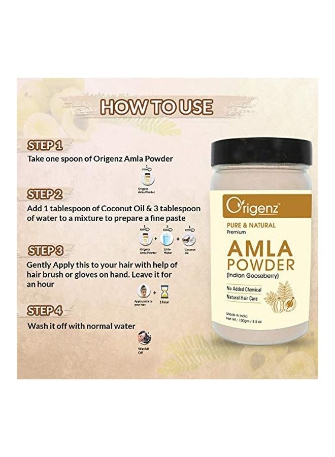 Origenz Premium Amla Powder for Healthy Hair Yellow 100grams - Image 4