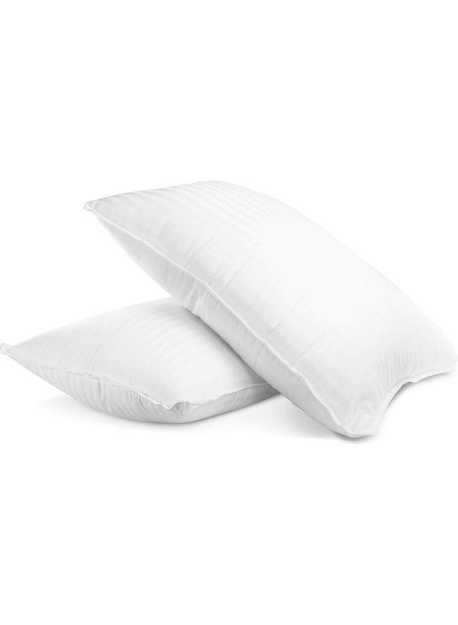 Kunzita Comfortable Strip Hotel Pillow Microfiber White 75x50cm - Image 1