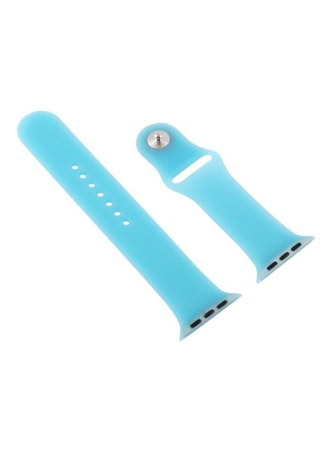 BGM Silicone Wrist Strap For Apple Watch Series 6/SE/5/4 44mm And 3/2/1 42mm Sky Blue - Image 3