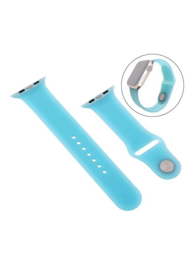 BGM Silicone Wrist Strap For Apple Watch Series 6/SE/5/4 44mm And 3/2/1 42mm Sky Blue - Image 1