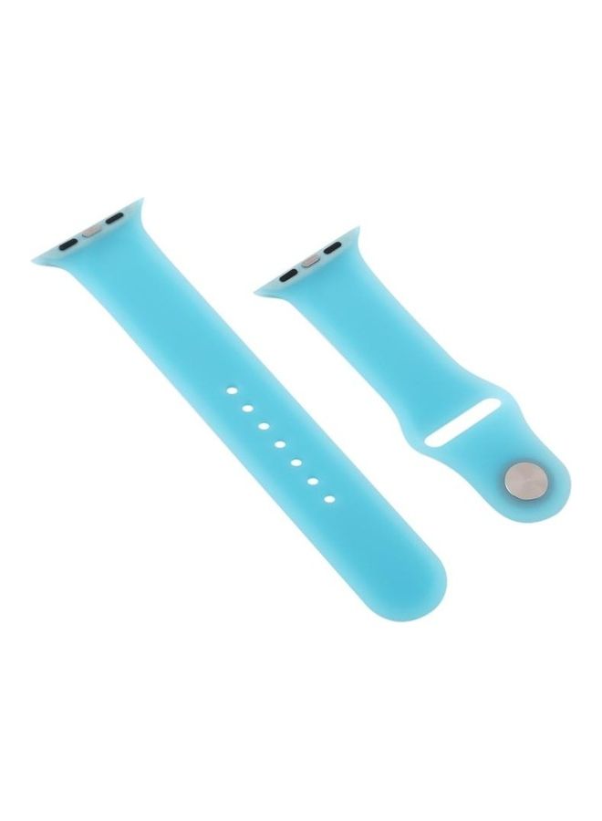 BGM Silicone Wrist Strap For Apple Watch Series 6/SE/5/4 44mm And 3/2/1 42mm Sky Blue - Image 2