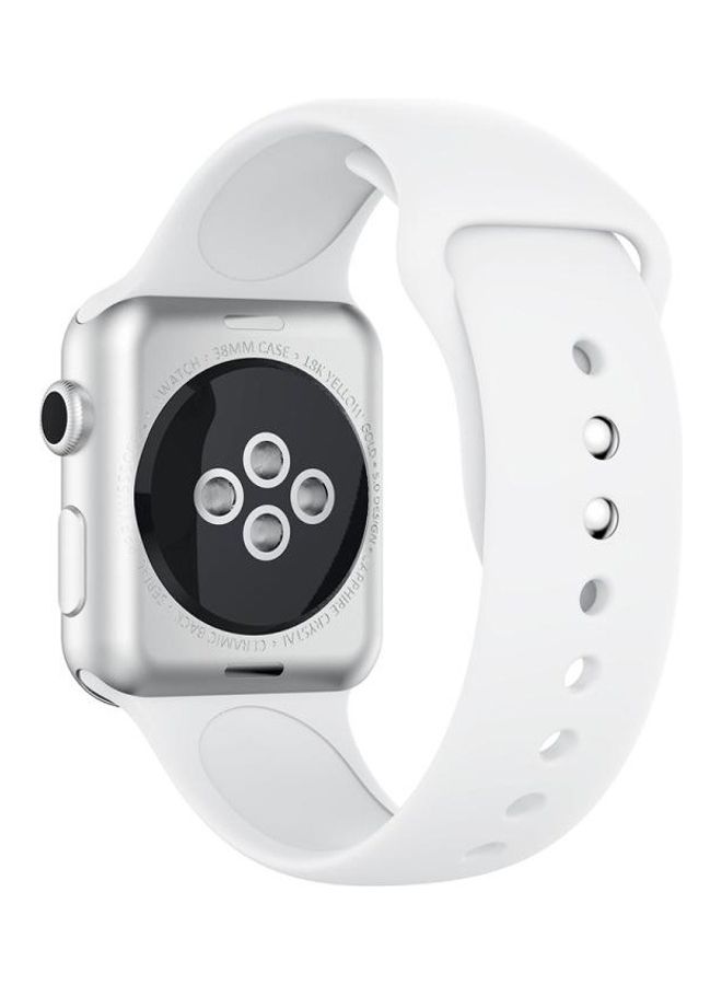 BGM Silicone Band For Apple Watch Series 3/2 And 1 38mm White - Image 2