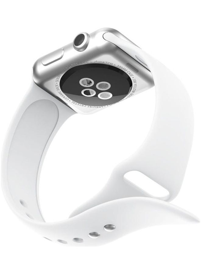 BGM Silicone Band For Apple Watch Series 3/2 And 1 38mm White - Image 4