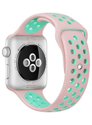 Replacement Strap For Apple Watch Series 6/SE/5/4 40mm And 3/2/1 38mm Pink/Green - v1629148549/N50146357A_1