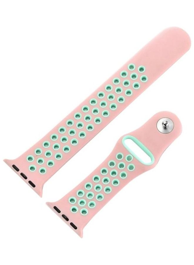BGM - Replacement Strap For Apple Watch Series 6/SE/5/4 40mm And 3/2/1 38mm Pink/Green - Image 1