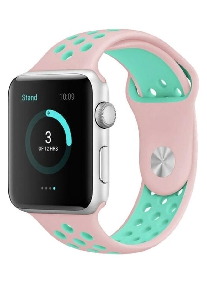 BGM - Replacement Strap For Apple Watch Series 6/SE/5/4 40mm And 3/2/1 38mm Pink/Green - Image 1