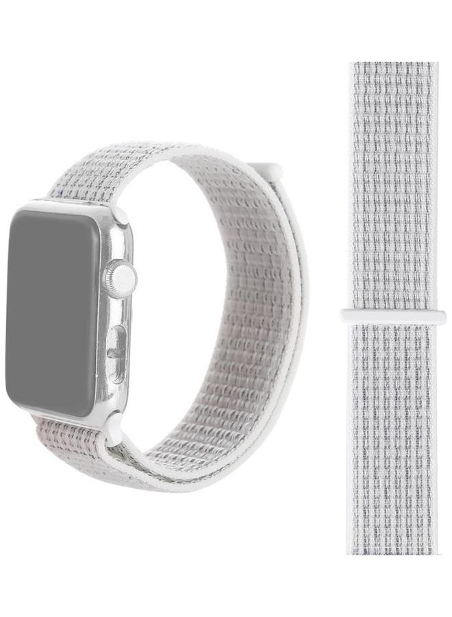 BGM - Nylon Replacement Wrist Strap For Apple Watch Series 6/SE/5/4 40mm And 3/2/1 38mm Silver - Image 1